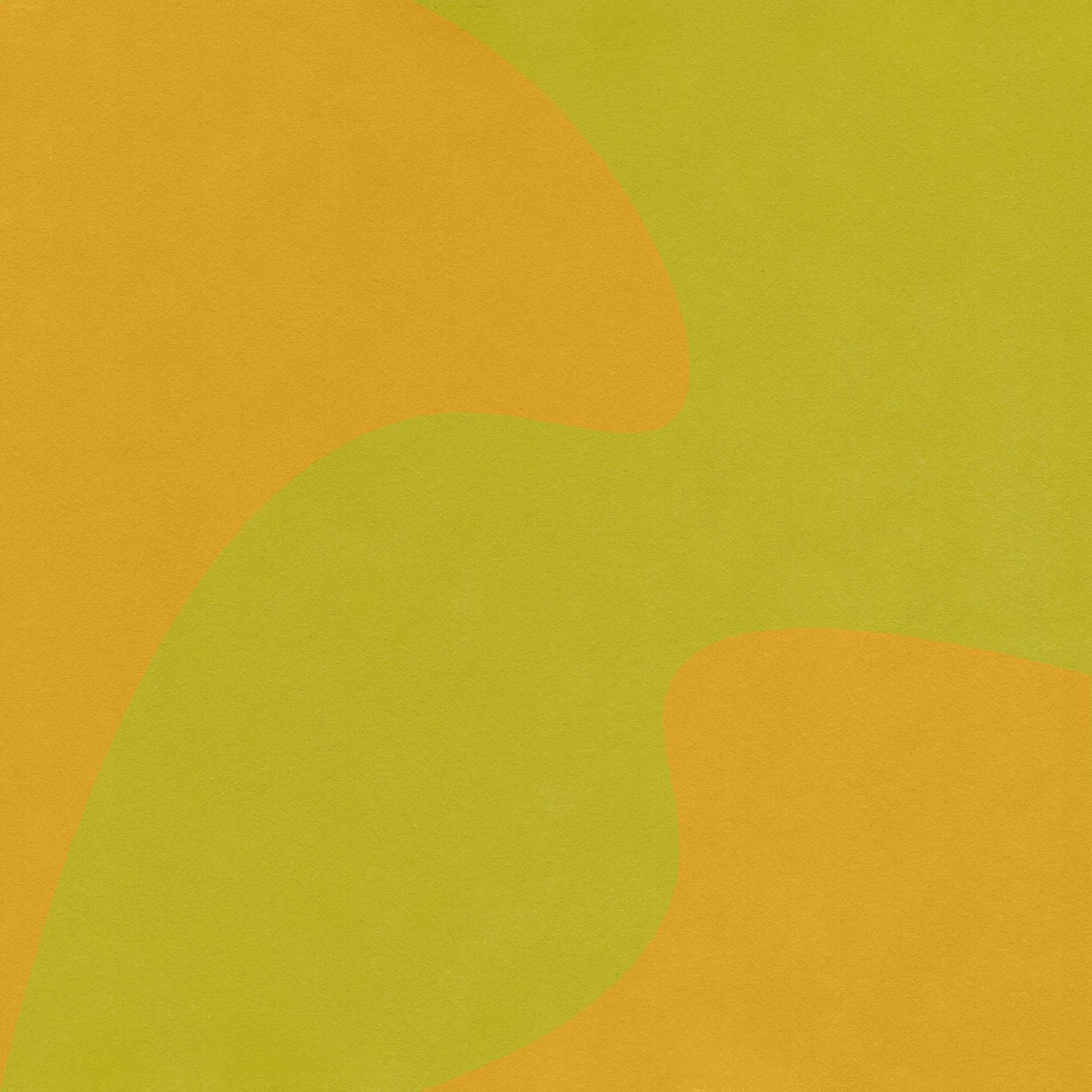 Abstract organic curved shapes in warm mustard yellow and olive green, calm and earthy mood